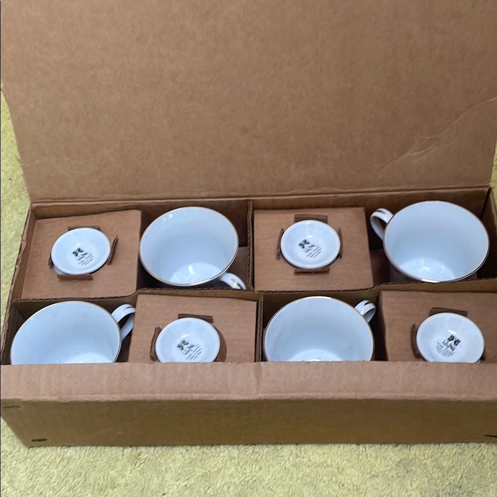 White Tea Cups Set